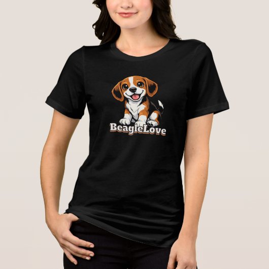 Beagle Liebe | Hunde Liebhaber Tri-Blend Shirt (Vorderseite)