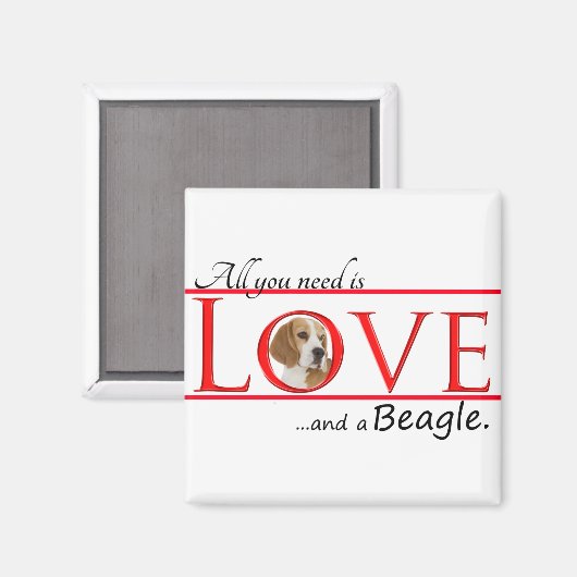 Beagle Liebe Magnet (Vorderseite/Rückseite)