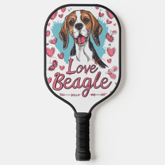 Beagle Liebe Pickleball Schläger (Vorderseite)