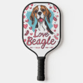 Beagle Liebe Pickleball Schläger (Rückseite)