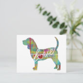 Beagle Liebe Wasserfarbe Postkarte (Stehend Vorderseite)