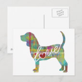 Beagle Liebe Wasserfarbe Postkarte (Vorne/Hinten)