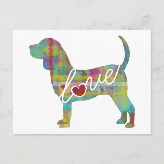 Beagle Liebe Wasserfarbe Postkarte (Vorderseite)