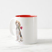 Beagle Liebe Zweifarbige Tasse (Vorderseite Links)
