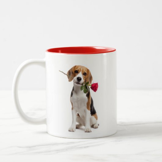 Beagle Liebe Zweifarbige Tasse (Links)