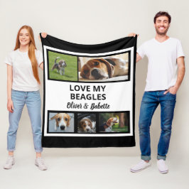 Beagle liebt individuelle Welpen- und Hundefotocol Fleecedecke