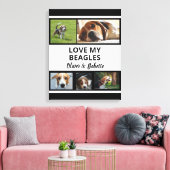 Beagle liebt individuelle Welpen- und Hundefotocol Leinwanddruck (Insitu (Wohnzimmer))