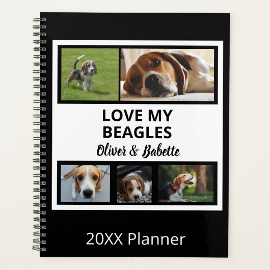 Beagle liebt individuelle Welpen- und Hundefotocol Planer (Vorderseite)