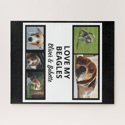 Beagle liebt individuelle Welpen- und Hundefotocol Puzzle (Horizontal)
