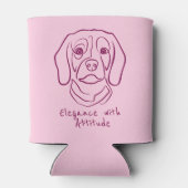 Beagle Line Art, Elegance with Attitude Dosenkühler (Rückseite)