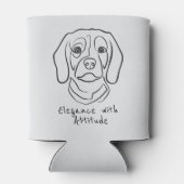 Beagle Line Art, Elegance with Attitude Dosenkühler (Rückseite)