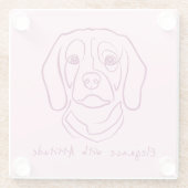 Beagle Line Art, Elegance with Attitude Glasuntersetzer (Rückseite)
