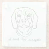 Beagle Line Art, Elegance with Attitude Glasuntersetzer (Rückseite)