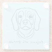 Beagle Line Art, Elegance with Attitude Glasuntersetzer (Rückseite)