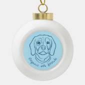 Beagle Line Art, Elegance with Attitude Keramik Kugel-Ornament (Vorderseite)
