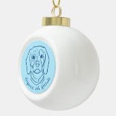 Beagle Line Art, Elegance with Attitude Keramik Kugel-Ornament (Rechts)