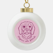 Beagle Line Art, Elegance with Attitude Keramik Kugel-Ornament (Vorderseite)