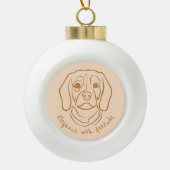 Beagle Line Art, Elegance with Attitude Keramik Kugel-Ornament (Vorderseite)