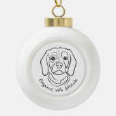 Beagle Line Art, Elegance with Attitude Keramik Kugel-Ornament (Vorderseite)