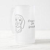 Beagle Line Art, Elegance with Attitude Mattglas Bierglas (Vorderseite Links)