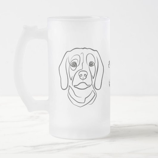 Beagle Line Art, Elegance with Attitude Mattglas Bierglas (Links)