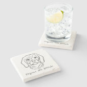 Beagle Line Art, Elegance with Attitude Steinuntersetzer (Seitenansicht)