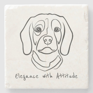 Beagle Line Art, Elegance with Attitude Steinuntersetzer