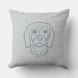 Beagle Line Art, Eleganz mit Haltung Kissen