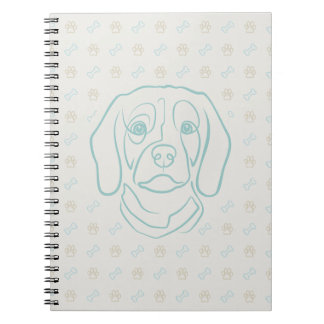 Beagle Line Art, Eleganz mit Haltung Notizblock