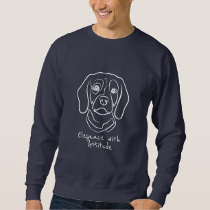 Beagle Line Art, Eleganz mit Haltung Sweatshirt