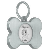 Beagle Line Art Personalized Tag Tiermarke (Vorderseite links)