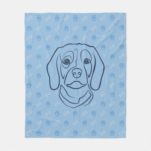 Beagle-Linienkunst, Eleganz mit Haltung Fleecedecke (Vorderseite)