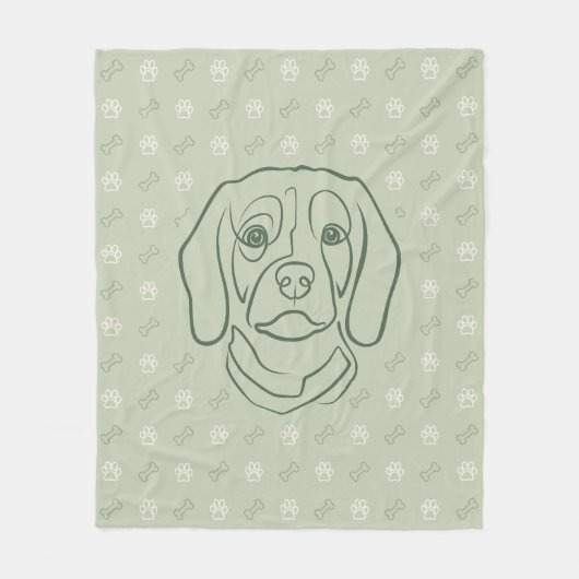 Beagle-Linienkunst, Eleganz mit Haltung Fleecedecke (Vorderseite)