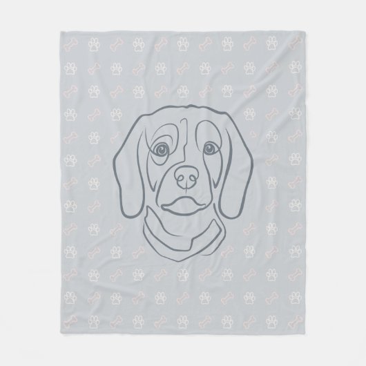 Beagle-Linienkunst, Eleganz mit Haltung Fleecedecke (Vorderseite)