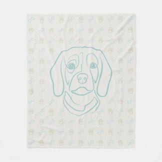 Beagle-Linienkunst, Eleganz mit Haltung Fleecedecke