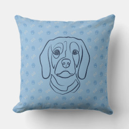 Beagle-Linienkunst, Eleganz mit Haltung Kissen