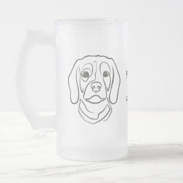 Beagle-Linienkunst, Eleganz mit Haltung Mattglas Bierglas
