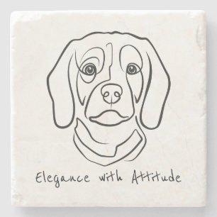 Beagle-Linienkunst, Eleganz mit Haltung Steinuntersetzer