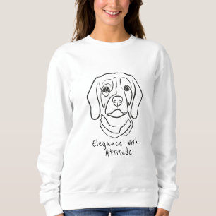 Beagle-Linienkunst, Eleganz mit Haltung Sweatshirt