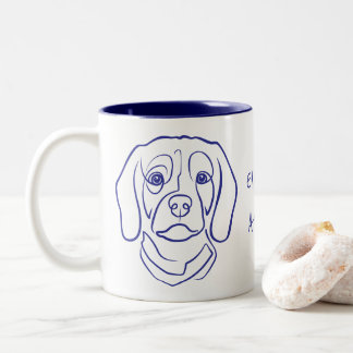 Beagle-Linienkunst, Eleganz mit Haltung Zweifarbige Tasse