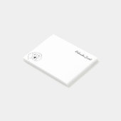 Beagle Lover Einfach Schwarz & Weiß Hund Personali Post-it Klebezettel (angewinkelt)