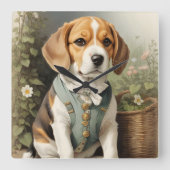 Beagle Lover Quadratische Wanduhr (Vorderseite)
