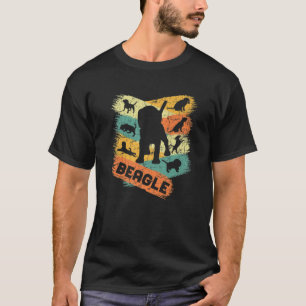Beagle Lover Retro Vintage Silhouetten des Hunde-B T-Shirt