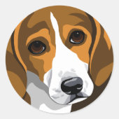 Beagle Lover Runder Aufkleber (Vorderseite)