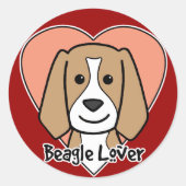 Beagle Lover Runder Aufkleber (Vorderseite)