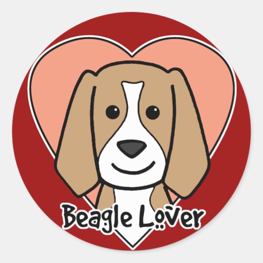 Beagle Lover Runder Aufkleber (Vorderseite)