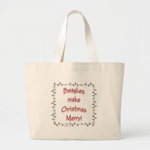 Beagle machen Weihnachten froh Jumbo Stoffbeutel