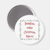 Beagle machen Weihnachten froh - Magnet (Vorderseite/Rückseite)