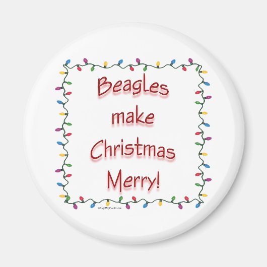 Beagle machen Weihnachten froh - Magnet (Vorne)
