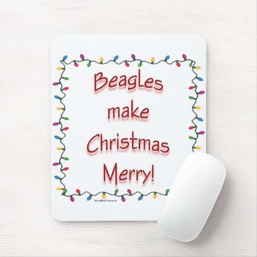Beagle machen Weihnachten froh Mousepad (Mit Mouse)